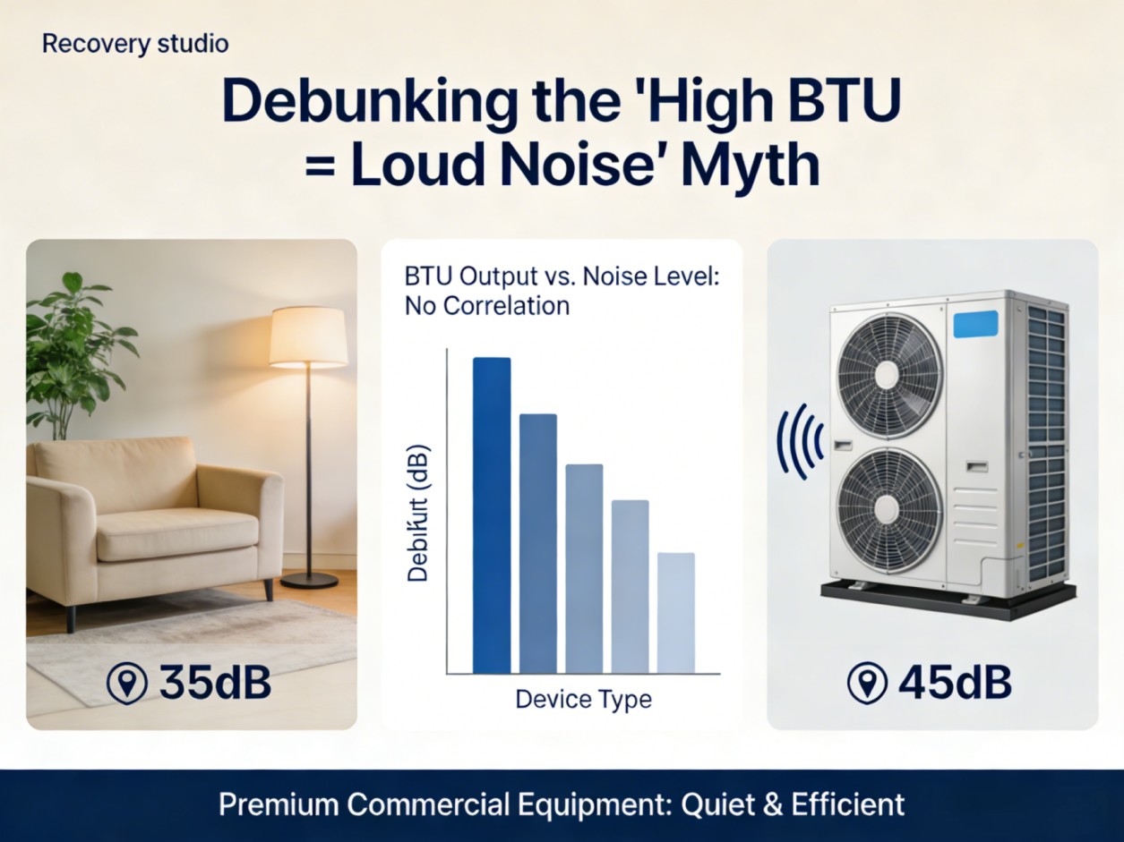 Low noise commercial cold plunge chiller for recovery studio