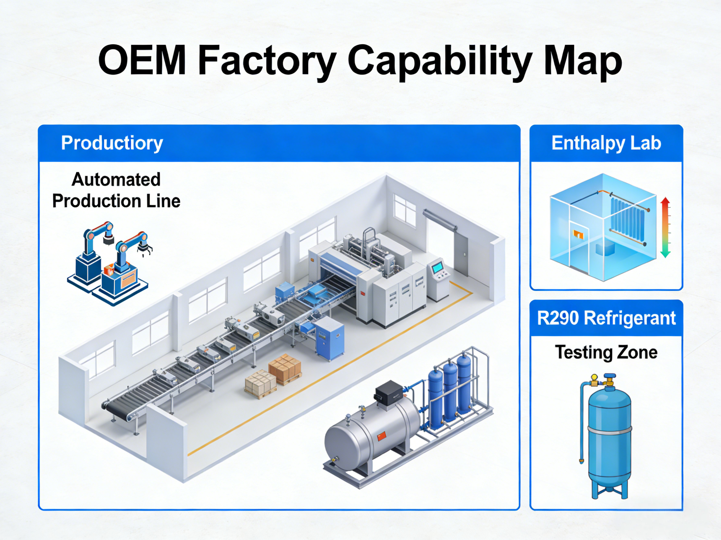 Advanced OEM ice bath manufacturing facility with enthalpy testing laboratory